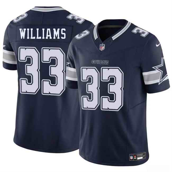 Men's Dallas Cowboys #33 Javonte Williams Navy 2025 F.U.S.E Vapor Untouchable Limited Stitched Football Jersey